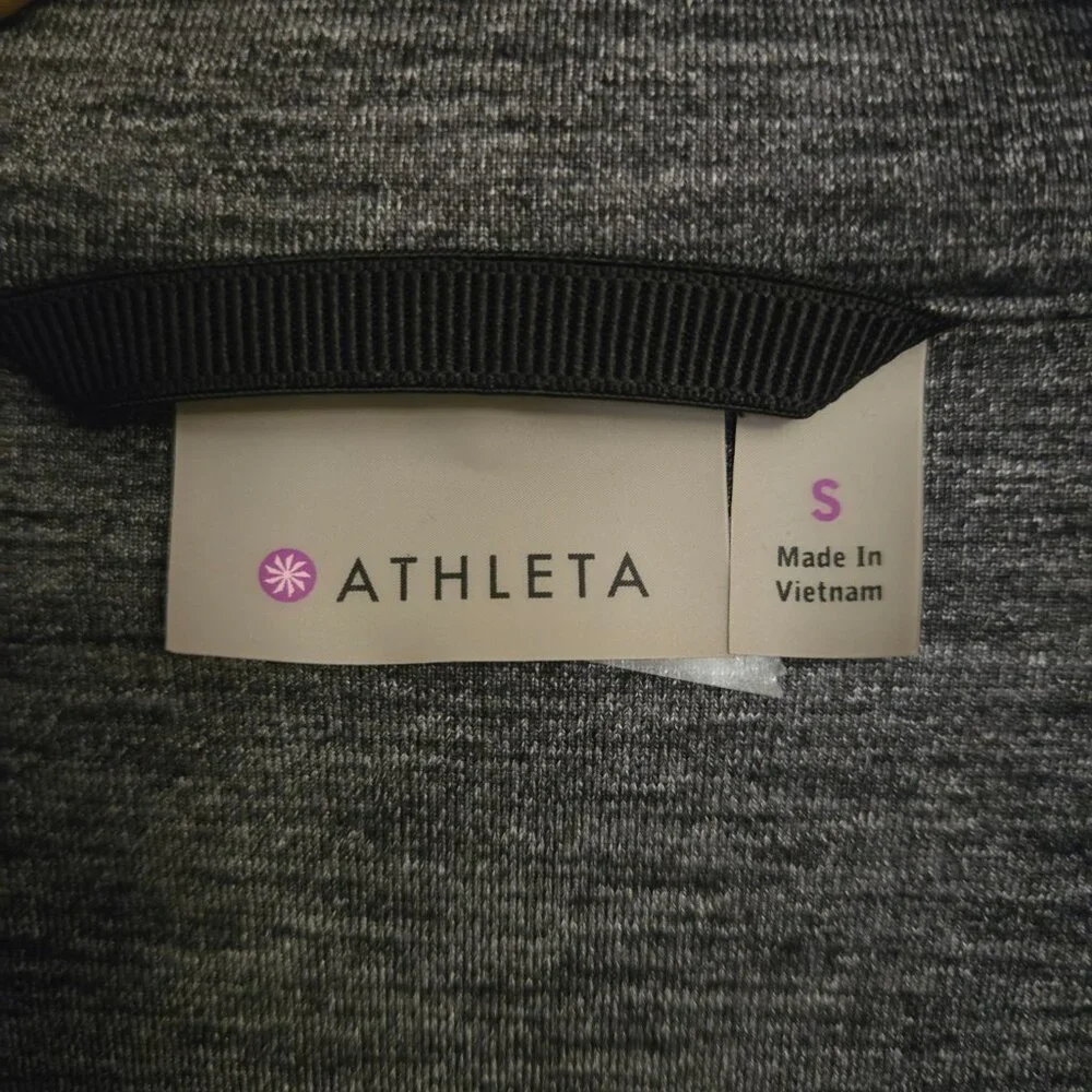 Athleta Gray Asymmetrical Zip Jacket Small Women’s Stretch Athletic Cardigan - Picture 5 of 6